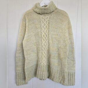 Lambswool, Rabbit Hair, Sarah Spencer Cable Knit Turtleneck Sweater